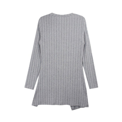 Woman Square-neck Off-shoulder Slit Sweater